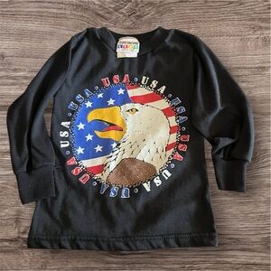 Vintage 90s USA Eagle Long Sleeve Shirt Made in USA Youth 4